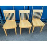 3x Light Wood Chairs