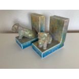 Pair of Porcelain Dog Bookends