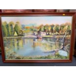 Oil on Canvas - Visible Picture 90cm x 60cm - River Scene