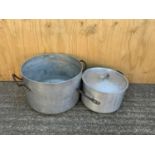 2x Aluminium Pans - One with Lid