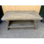 Painted Wooden Coffee Table with Shelf Under and Decorative Top and Sides - 93cm x 48cm x 43cm