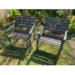 Pair of Metal End Garden Chairs