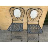 Pair of Folding Metal Garden Chairs