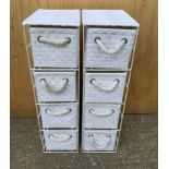 Pair of White Storage Drawers - 65cm High