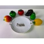 Appledore Plate and Glass Fruits