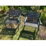 Pair of Metal End Garden Chairs