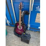 Semi Acoustic Guitar and Amplifier
