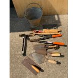 Galvanised Bucket and Tools