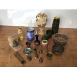 Box of Miscellaneous - Ceramics, Brassware and Soapstone Bookends etc