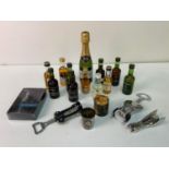 Alcoholic Miniatures and Corkscrews etc