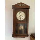 Oak Wall Clock with Key