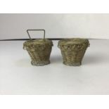Pair of White Metal Filigree Baskets - Possibly Silver