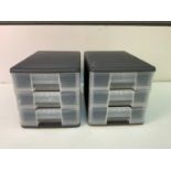 2x Sets of Plastic Storage Drawers