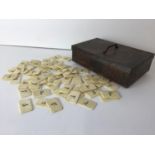 Old Tin and Contents - 1x Franc Bone Gaming Counters