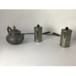 2x Hand Beaten Pewter Coffee Pots and Teapot