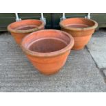 3x Terracotta Planters