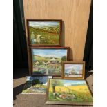 Quantity of Framed Canvases - Local Artist Margaret Wright