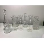 Glassware - Decanters, Candle Holders etc