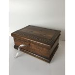 Olive Inlaid Jewellery Box with Key - 24cm x 17cm