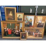 Quantity of Gilt Framed Canvases - Historical Scenes