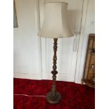 Carved Standard Lamp with Shade