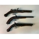 3x Replica Flintlock Pistols