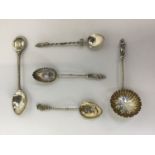 2x Coronation Spoons, Apostle Spoons and Sifter