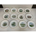 12x Wedgwood Collectors Plates - Castles and Country Houses