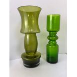 2x Scandinavian Glass Vases