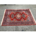 Patterned Rug - Red Ground - 130cm x 195cm