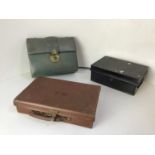 Vintage Ladies Writing/Vanity Case, Deed Box and Vintage Case