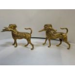 Pair of Brass Gun Dogs - 16cm High