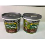 2x 5 Litres of Ronseal Fence Life Medium Oak - (Unopened)