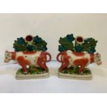 Pair of Staffordshire Spill Vases