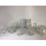 Selection of Cut Glassware - Decanters, Glasses and Vase etc