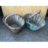 2x Wooden Baskets/Trugs