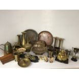 Brass, Copper and Platedware etc - Buddha, Vases, Chargers and Tankards