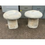 Pair of Concrete Staddle Stones