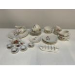 Royal Doulton Pillar Rose China Part Tea Set, Dolls China Tea Set and Toast Rack