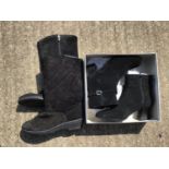 2x Pairs of Ladies Black Boots - Size 6