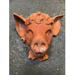 Terracotta Wall Planter - Pig