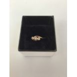 9ct Gold Three Stone Diamond Ring - Size R