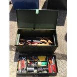 Metal Tool Box and Contents - Tools