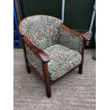 Upholstered Wood Framed Tub Chair