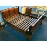 Hardwood Double Sleigh Bed