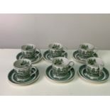 6x Spode Archive Collection Georgian Series Willow Cups and Saucers