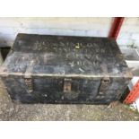 Wooden Trunk - 74cm x 42cm x 32cm and Contents - Camping Stove, Gas etc