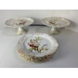 Carltonware Cake Stands and Matching Plates