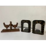 Cast Iron Cockerel Book Ends and Decorative Metal Book Ends