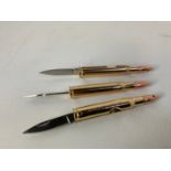 3x Bullet Penknives